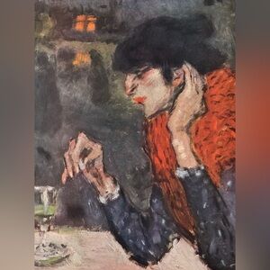 THE ABSINTHE DRINKER 1901 Original Vintage 50s Fine Art Print Pablo Picasso Deco